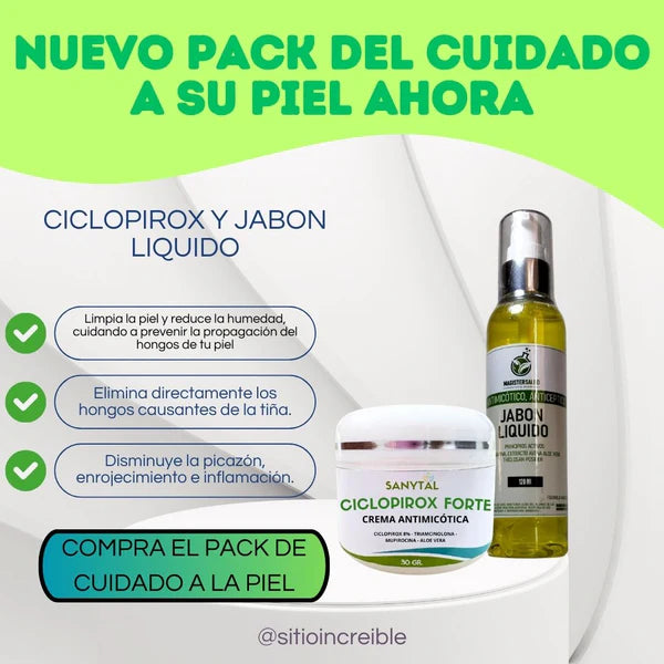 Packs De Ciclopirox-Jabon liquido PROMOCION 2 EN UNO SOLO PERFECTO PARA EL CUIDADO DE TU PIEL