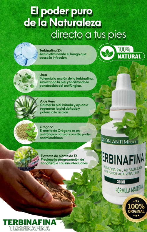 OFERTA DEL 50% DE DESCUENTO GOTAS DE TERBINAFINA PARA LOS HONGOS EN LAS UÑAS CON 2% DE TERBINAFINA